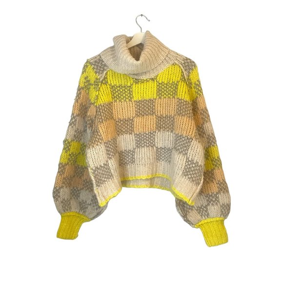 Free People Check Me Out Pullover Sweater Size Small Bright Colourful - Picture 4 of 16